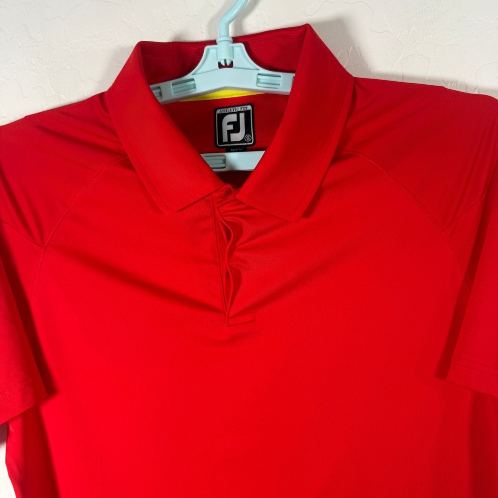 FootJoy Polo Shirt Mens Small Red Athletic Fit Short Sleeve Golf Performance